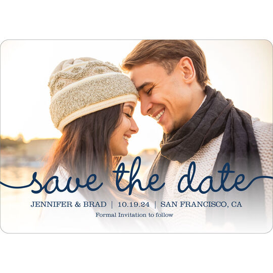 Navy Marker Photo Save the Date Cards